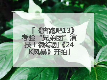 《奔跑吧13》考验“兄弟团”演技！微综剧《24K风暴》开拍