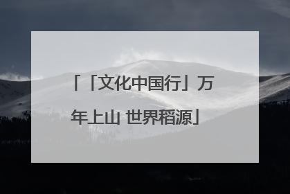 「文化中国行」万年上山 世界稻源