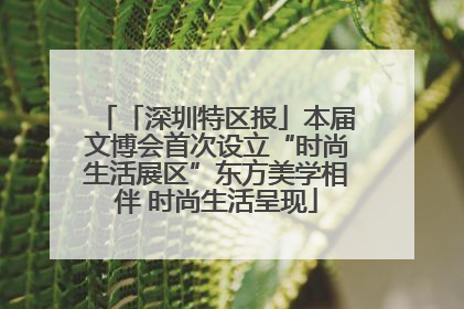 「深圳特区报」本届文博会首次设立“时尚生活展区”东方美学相伴 时尚生活呈现