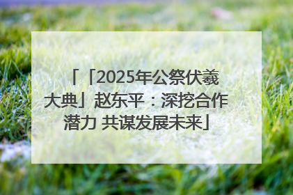 「2025年公祭伏羲大典」赵东平：深挖合作潜力 共谋发展未来