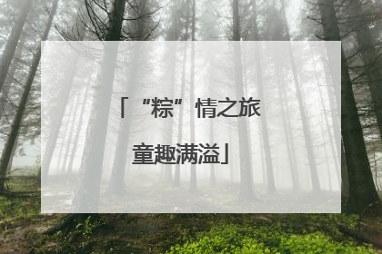 “粽”情之旅 童趣满溢