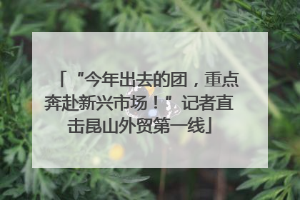 “今年出去的团，重点奔赴新兴市场！”记者直击昆山外贸第一线