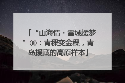 “山海情・雪域援梦”⑧：青稞变金稞，青岛援藏的高原样本