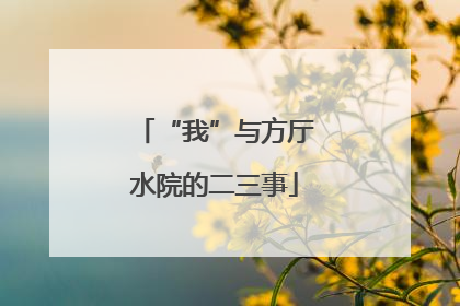 “我”与方厅水院的二三事