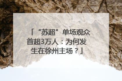 “苏超”单场观众首超3万人：为何发生在徐州主场？