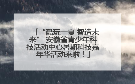“酷玩一夏 智造未来” 安徽省青少年科技活动中心暑期科技嘉年华活动来啦！
