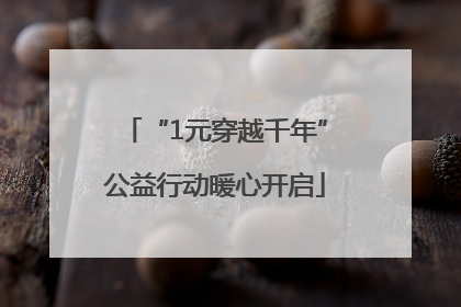 “1元穿越千年”公益行动暖心开启