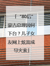 “80后”蒙古总理因何下台？儿子女友网上炫富成导火索