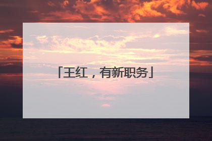 王红，有新职务