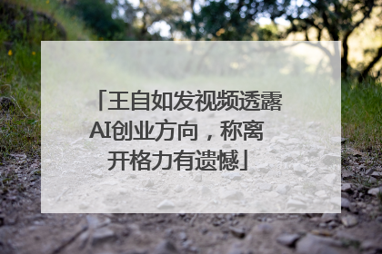 王自如发视频透露AI创业方向，称离开格力有遗憾
