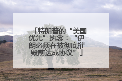 特朗普的“美国优先”执念：“伊朗必须在被彻底摧毁前达成协议”
