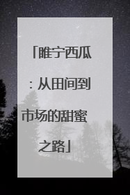 睢宁西瓜：从田间到市场的甜蜜之路