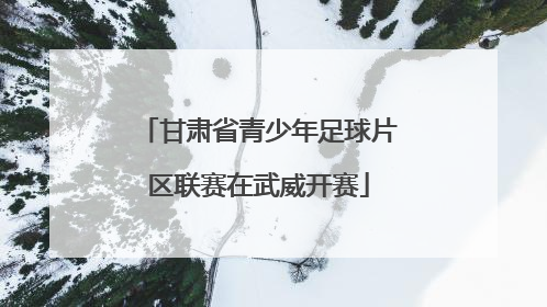 甘肃省青少年足球片区联赛在武威开赛