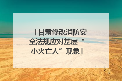 甘肃修改消防安全法规应对基层“小火亡人”现象
