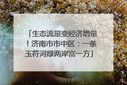 生态流量变经济增量！济南市市中区：一条玉符河绿两岸富一方