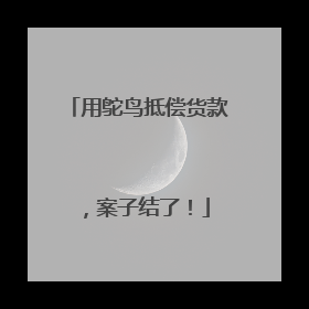 用鸵鸟抵偿货款，案子结了！