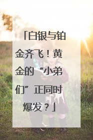 白银与铂金齐飞！黄金的“小弟们”正同时爆发？