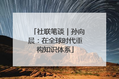 社联笔谈｜孙向晨：在全球时代重构知识体系