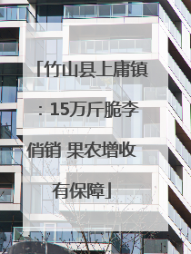 竹山县上庸镇：15万斤脆李俏销 果农增收有保障