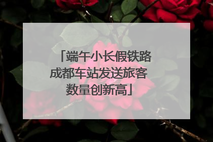端午小长假铁路成都车站发送旅客数量创新高