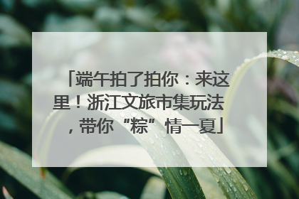 端午拍了拍你：来这里！浙江文旅市集玩法，带你“粽”情一夏