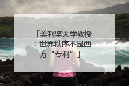 美利坚大学教授：世界秩序不是西方“专利”