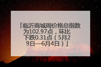 临沂商城周价格总指数为102.97点，环比下跌0.31点（5月29日—6月4日）