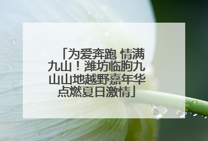 为爱奔跑 情满九山！潍坊临朐九山山地越野嘉年华点燃夏日激情