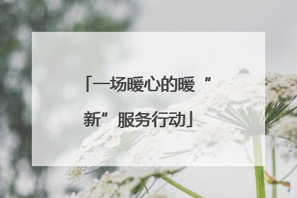一场暖心的暖“新”服务行动