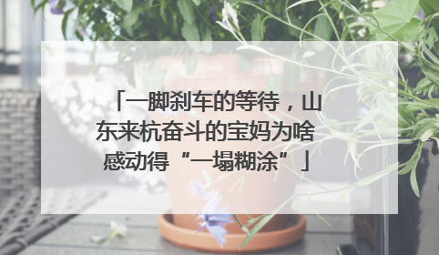 一脚刹车的等待，山东来杭奋斗的宝妈为啥感动得“一塌糊涂”
