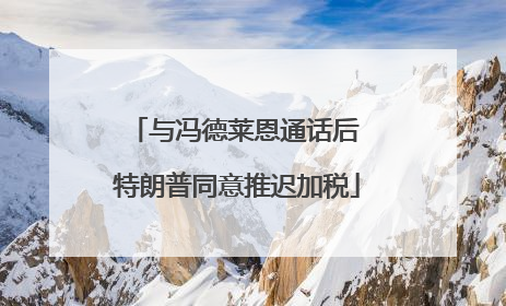 与冯德莱恩通话后 特朗普同意推迟加税