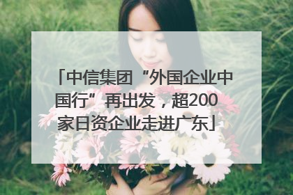 中信集团“外国企业中国行”再出发，超200家日资企业走进广东