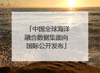 中国全球海洋融合数据集面向国际公开发布