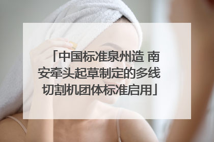 中国标准泉州造 南安牵头起草制定的多线切割机团体标准启用
