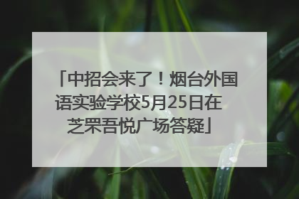 中招会来了！烟台外国语实验学校5月25日在芝罘吾悦广场答疑