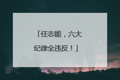 任志能，六大纪律全违反！