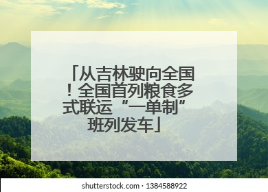 从吉林驶向全国！全国首列粮食多式联运“一单制”班列发车