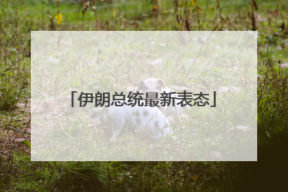 伊朗总统最新表态