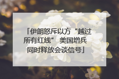 伊朗怒斥以方“越过所有红线” 美国增兵同时释放会谈信号