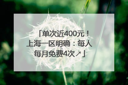 单次近400元！上海一区明确：每人每月免费4次↗