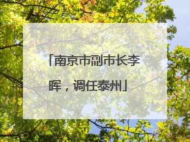 南京市副市长李晖，调任泰州