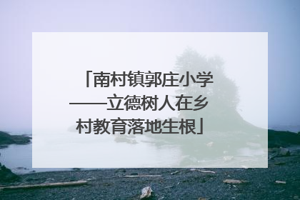 南村镇郭庄小学——立德树人在乡村教育落地生根