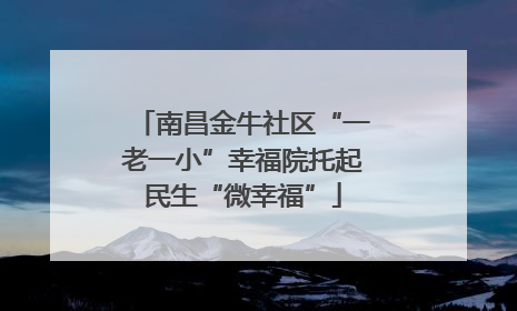 南昌金牛社区“一老一小”幸福院托起民生“微幸福”