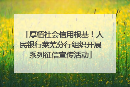 厚植社会信用根基！人民银行莱芜分行组织开展系列征信宣传活动