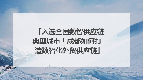 入选全国数智供应链典型城市！成都如何打造数智化外贸供应链