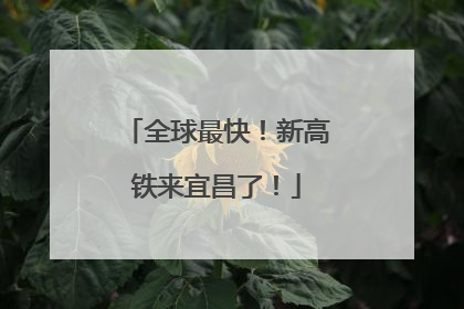 全球最快！新高铁来宜昌了！