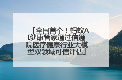 全国首个！蚂蚁AI健康管家通过信通院医疗健康行业大模型双领域可信评估