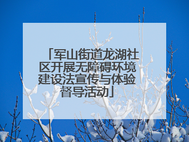 军山街道龙湖社区开展无障碍环境建设法宣传与体验督导活动