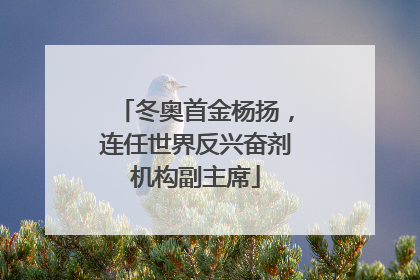 冬奥首金杨扬，连任世界反兴奋剂机构副主席