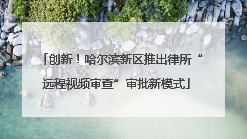 创新！哈尔滨新区推出律所“远程视频审查”审批新模式